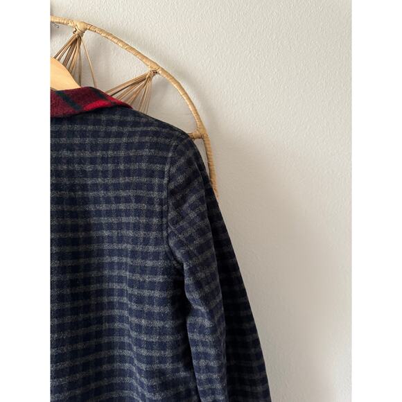 Vtg Ralph Lauren Lambs New Wool  Red Tartan Plaid Festive Blazer Horn Toggle M - Picture 15 of 16